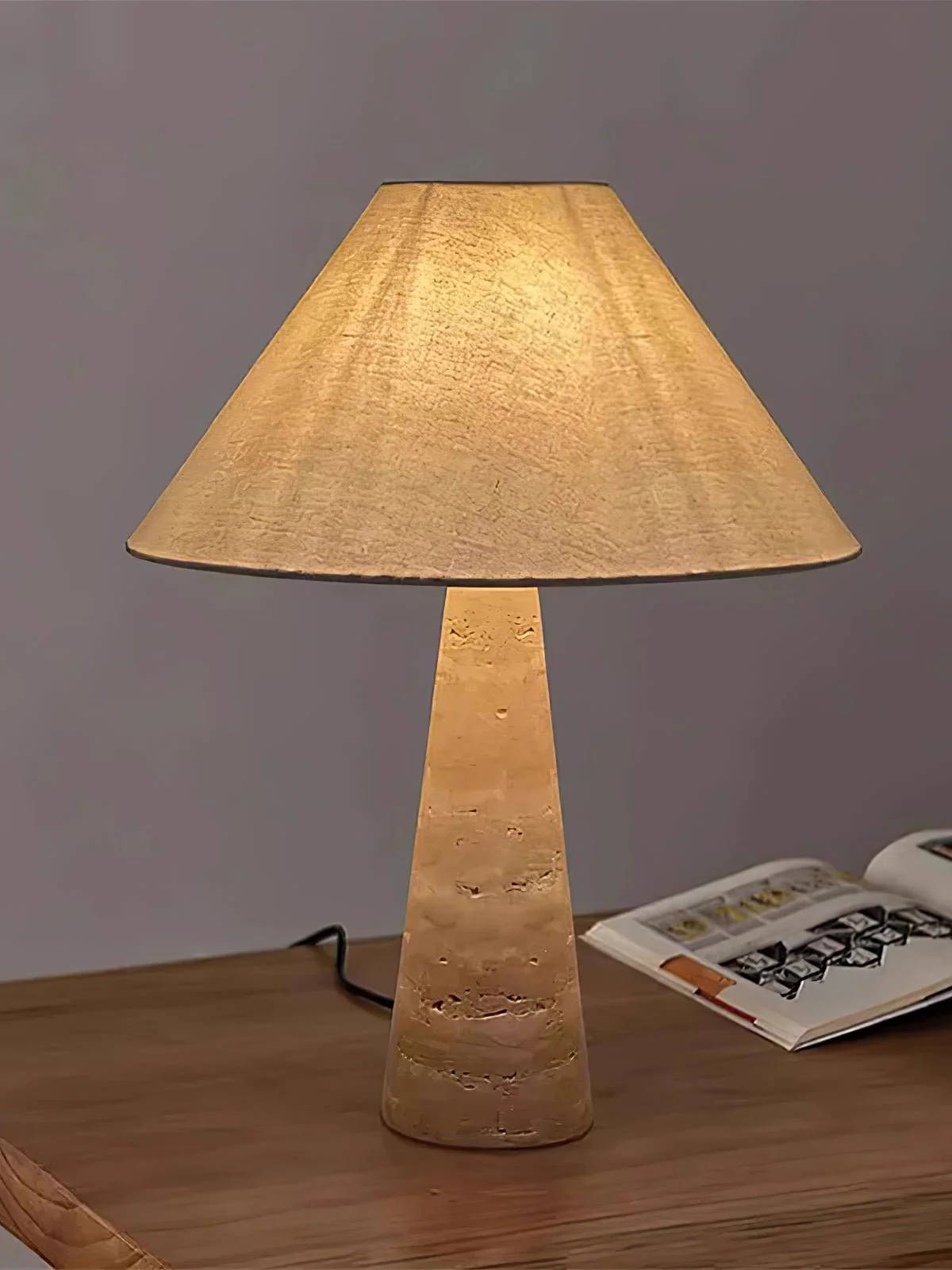 Travertine Column Table Lamp - Image 14