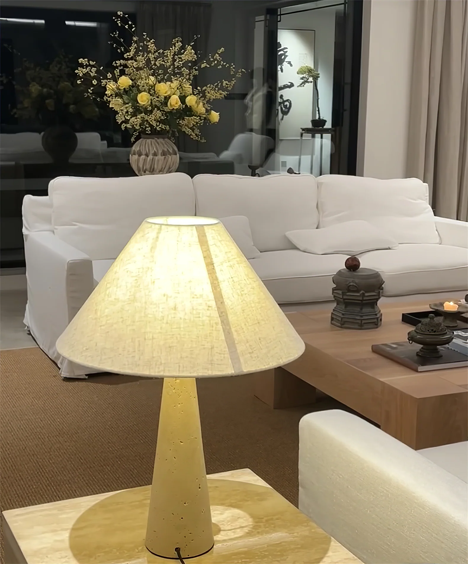 Travertine Column Table Lamp - Image 17