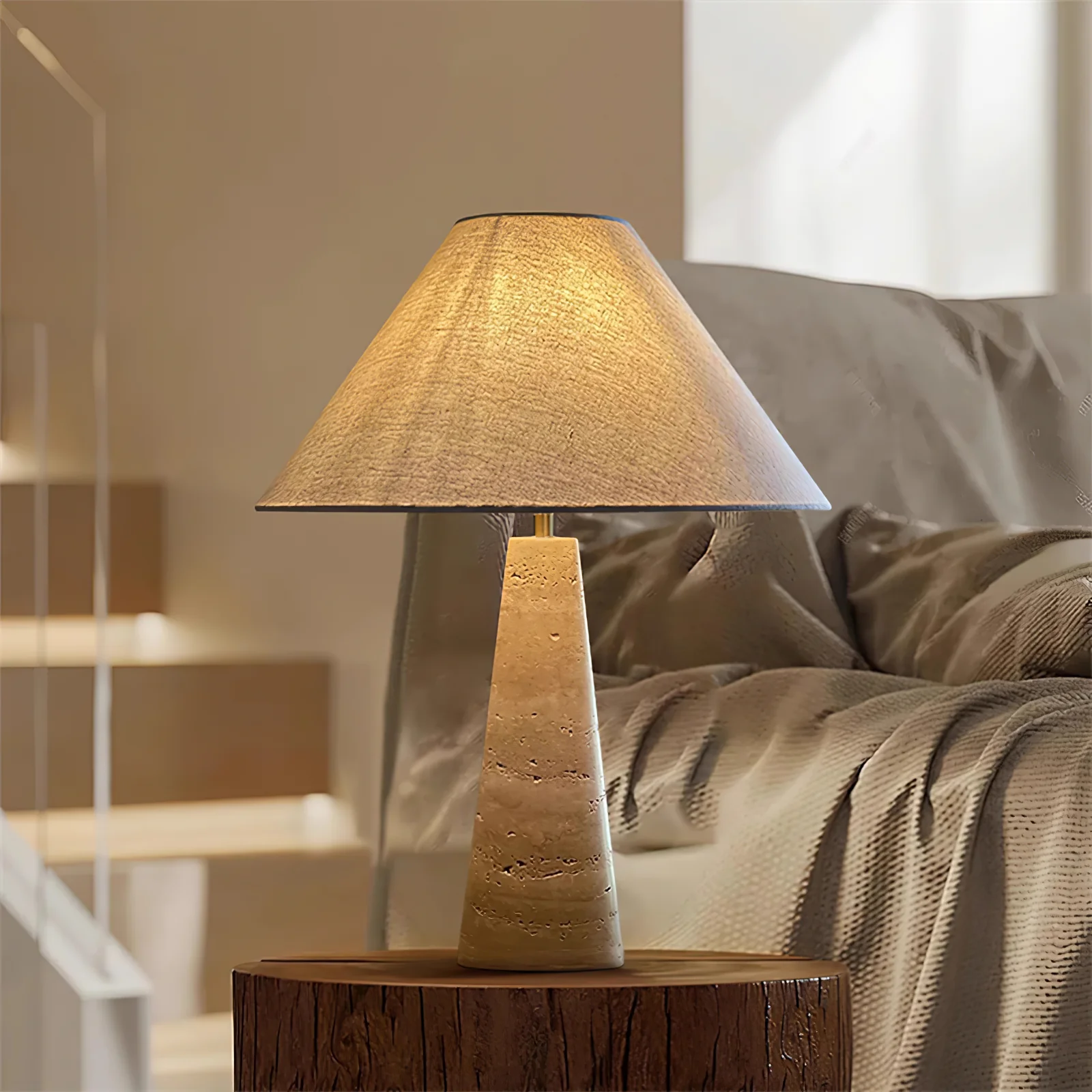 Travertine Column Table Lamp - Image 18