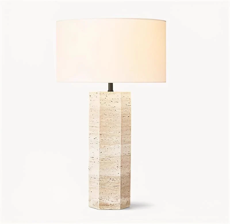 Travertine Column Table Lamp - Image 19