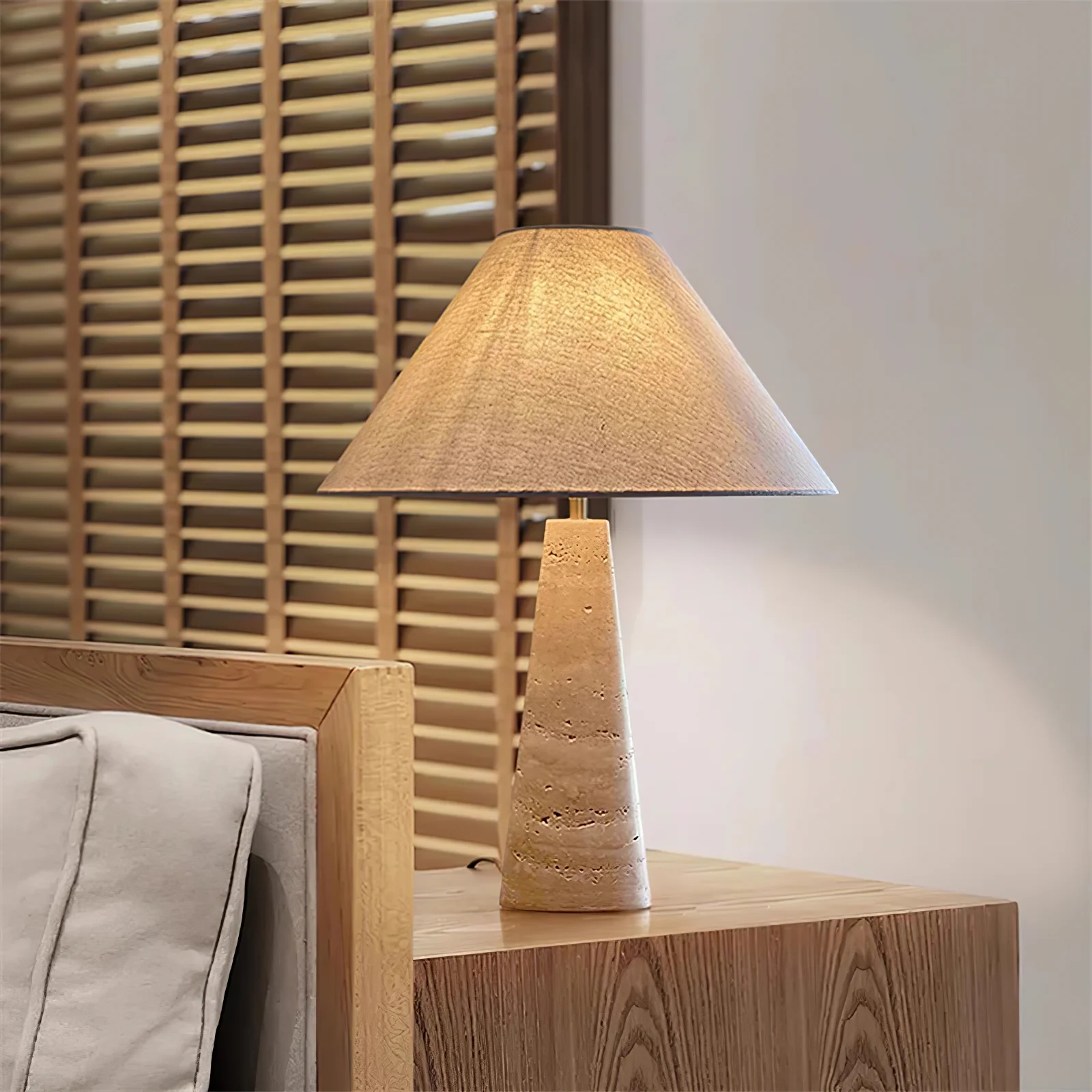 Travertine Column Table Lamp - Image 3