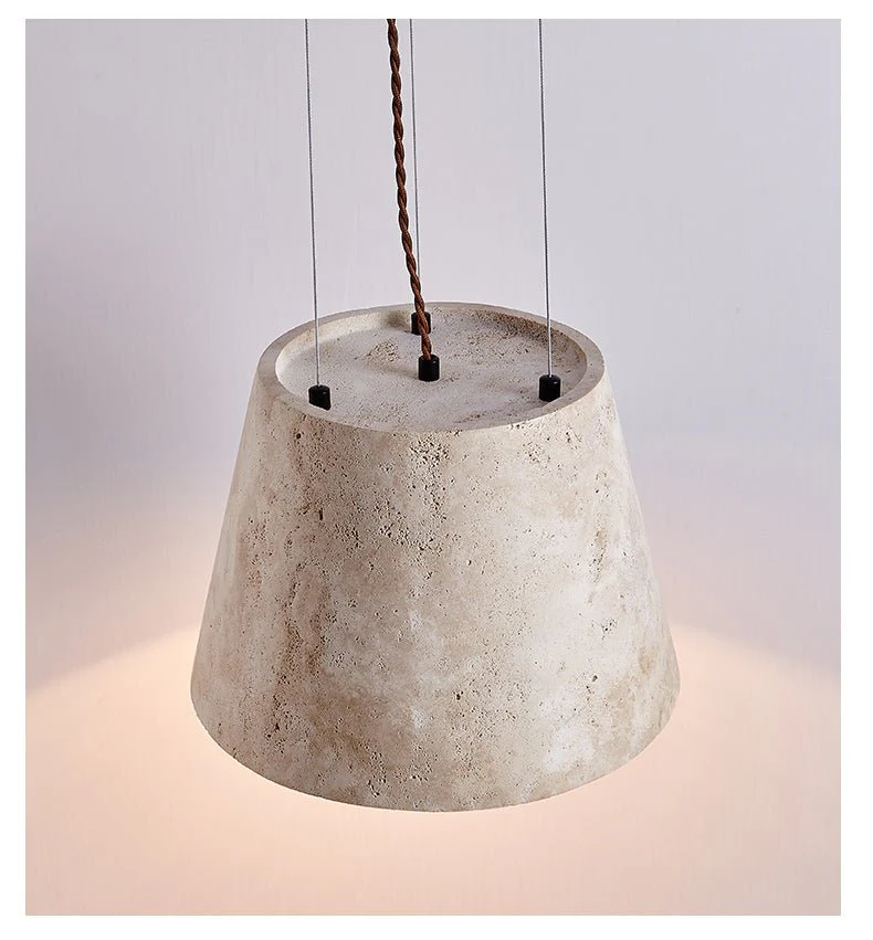 Travertine Cone Pendant Lamp - Image 8