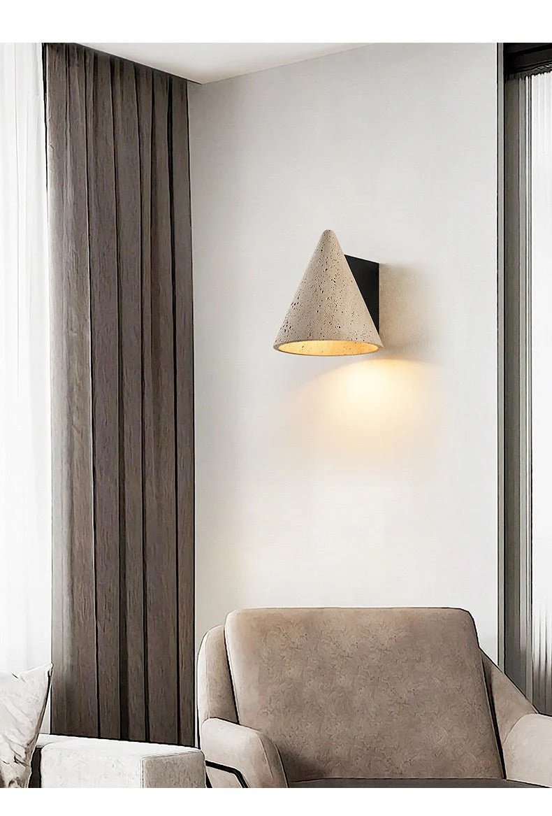 Travertine Cone Wall Sconce - Image 4