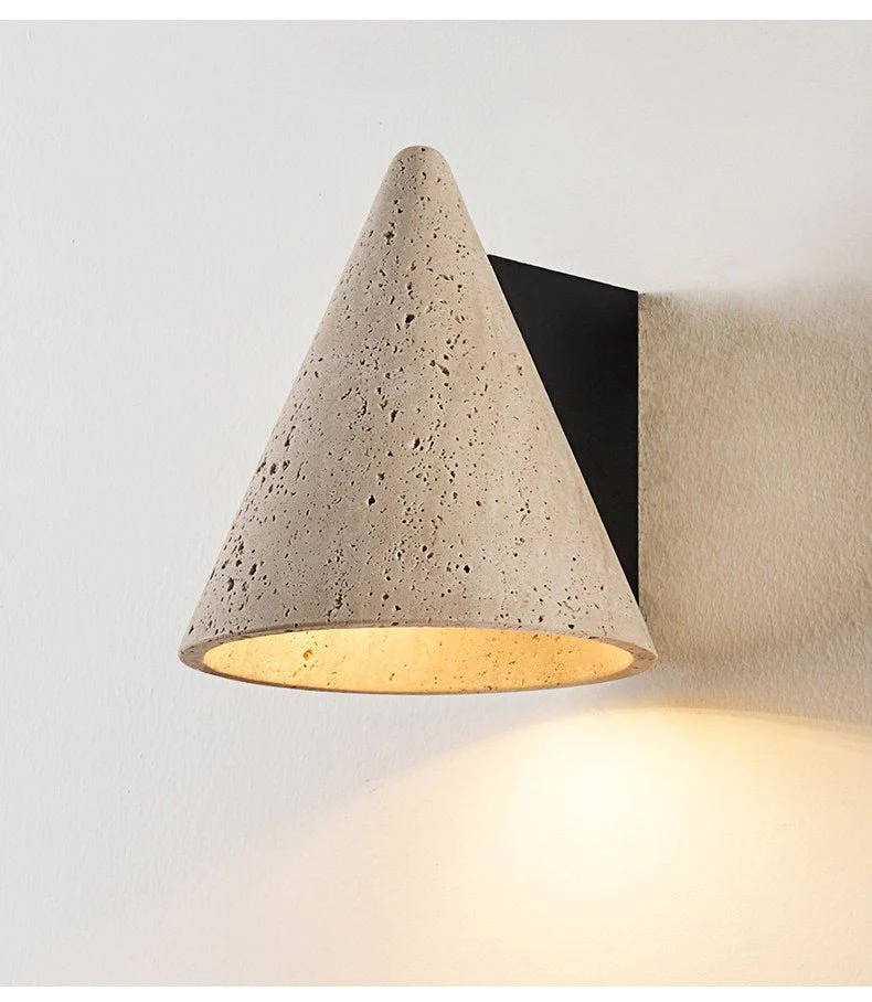 Travertine Cone Wall Sconce - Image 9