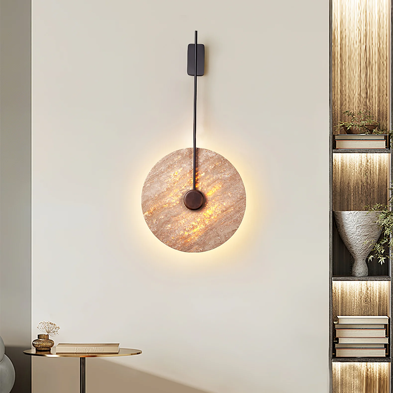 Travertine Disc Wall Lamp - Image 2