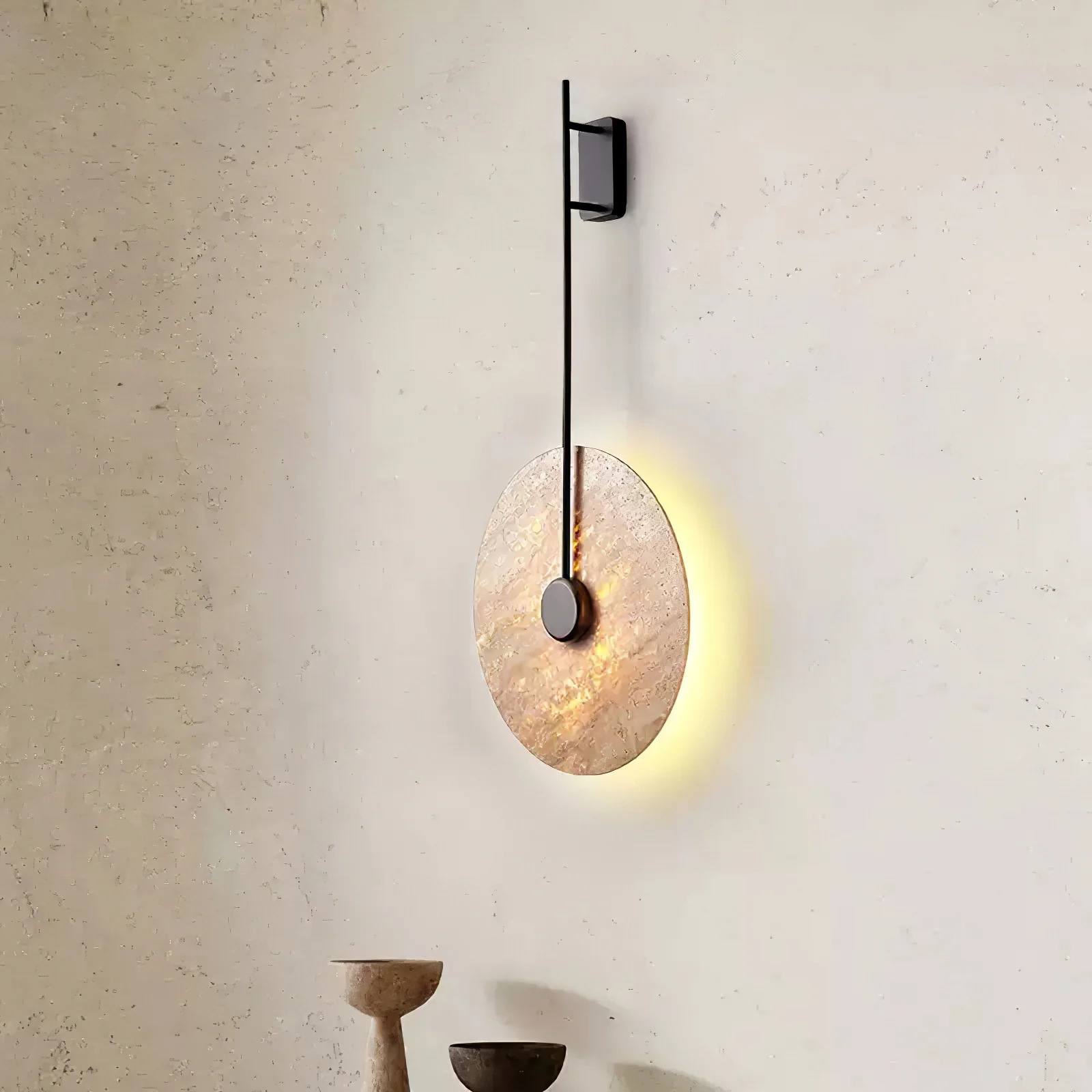 Travertine Disc Wall Lamp - Image 6