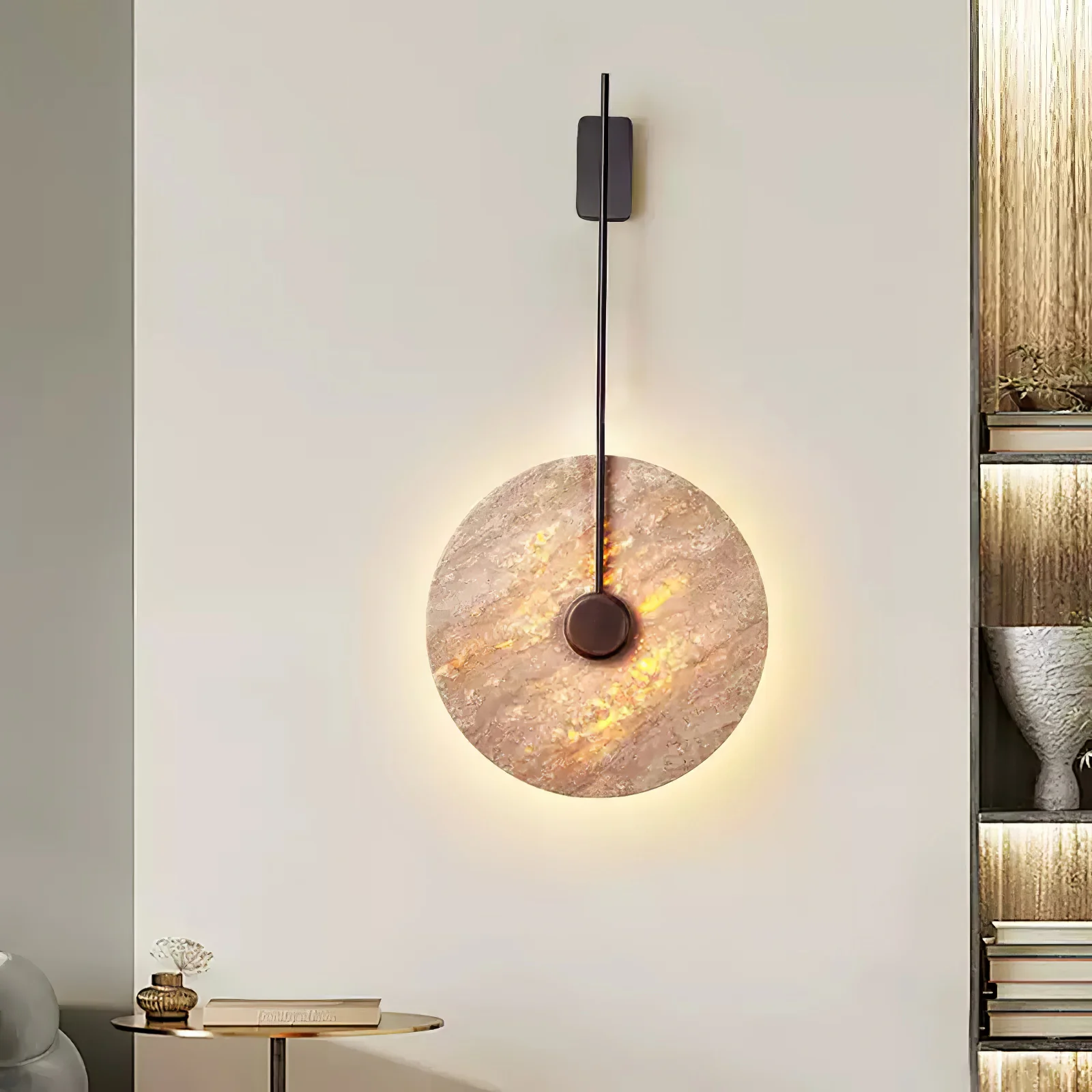 Travertine Disc Wall Lamp - Image 9