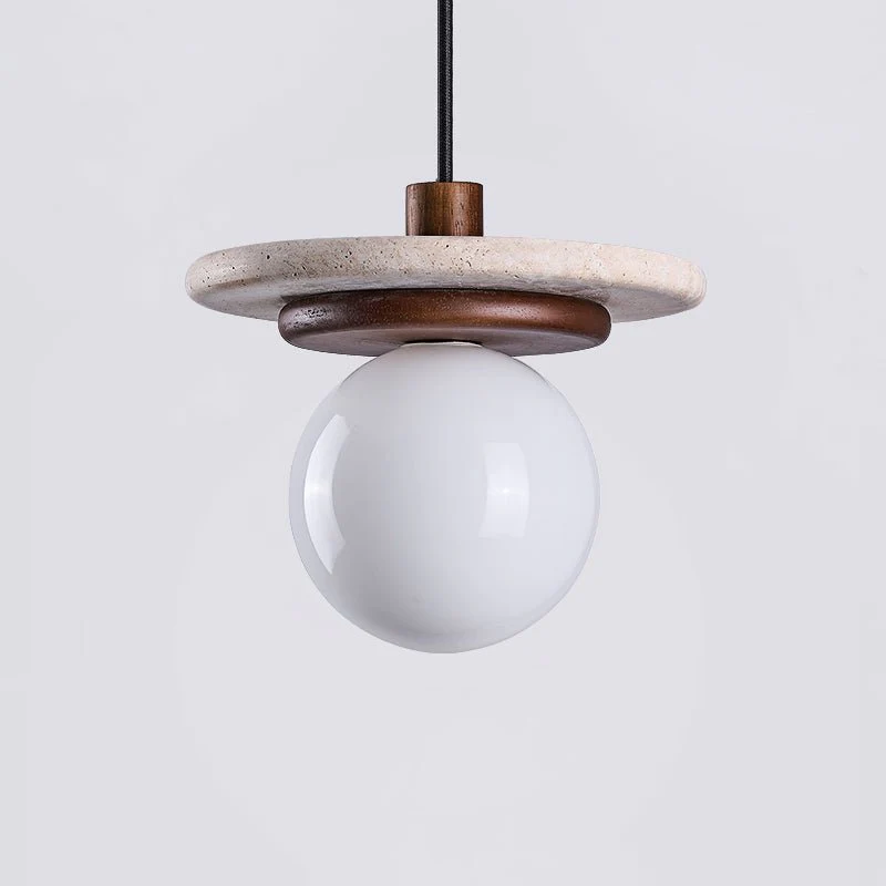 Travertine Disk Pendant Light - Image 11