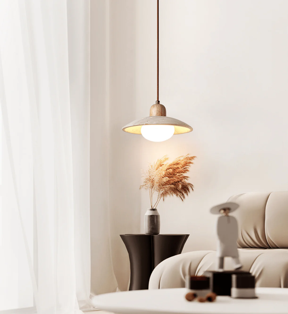 Travertine Dome Pendant Light - Image 3