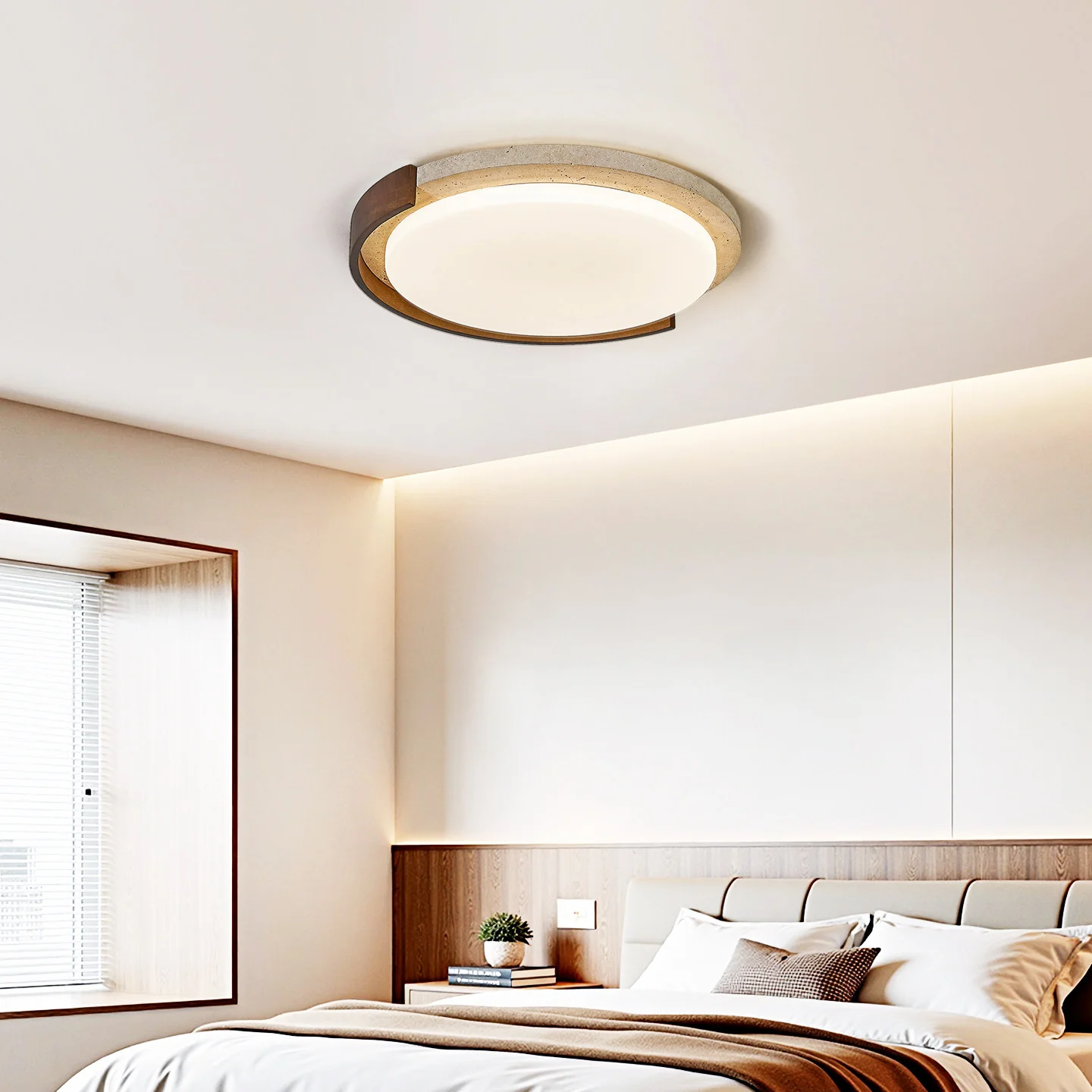 Travertine Eclipse Ceiling Lamp - Image 3