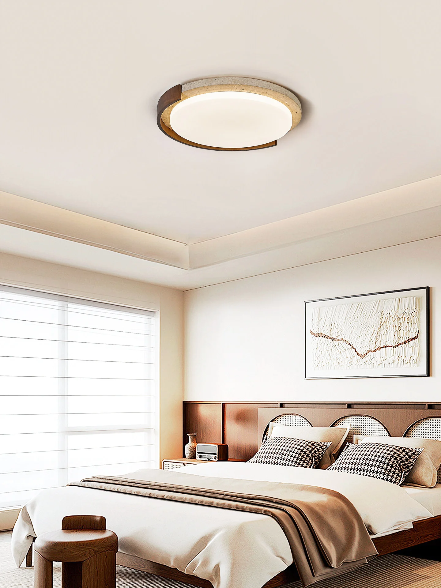 Travertine Eclipse Ceiling Lamp - Image 4