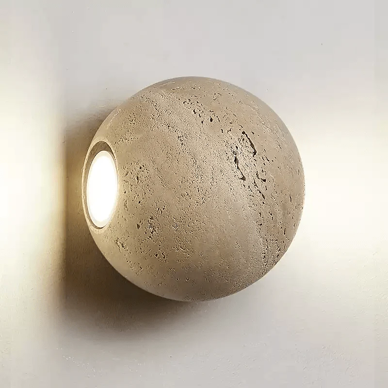 Travertine Globe Wall Sconce - Image 10