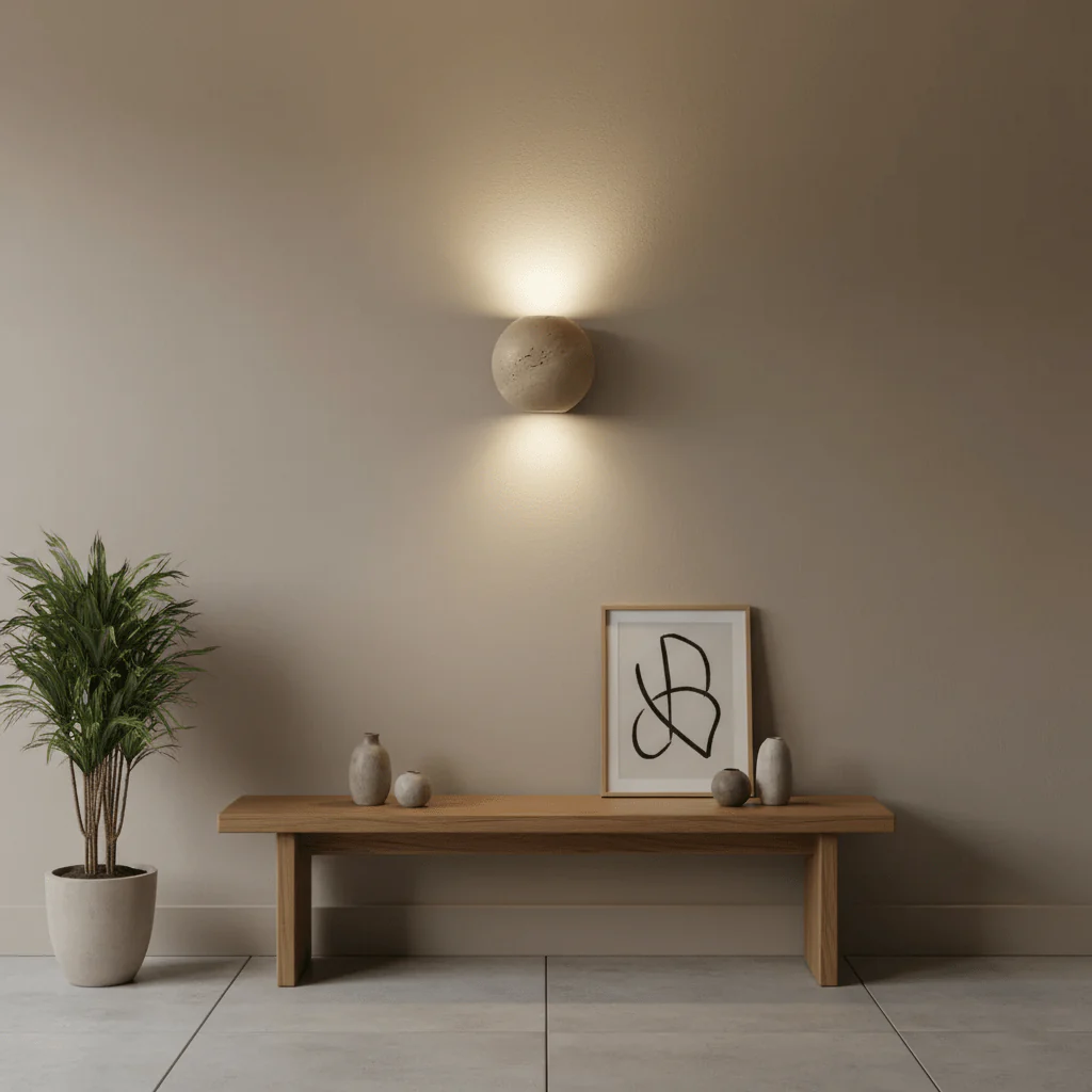 Travertine Globe Wall Sconce - Image 5