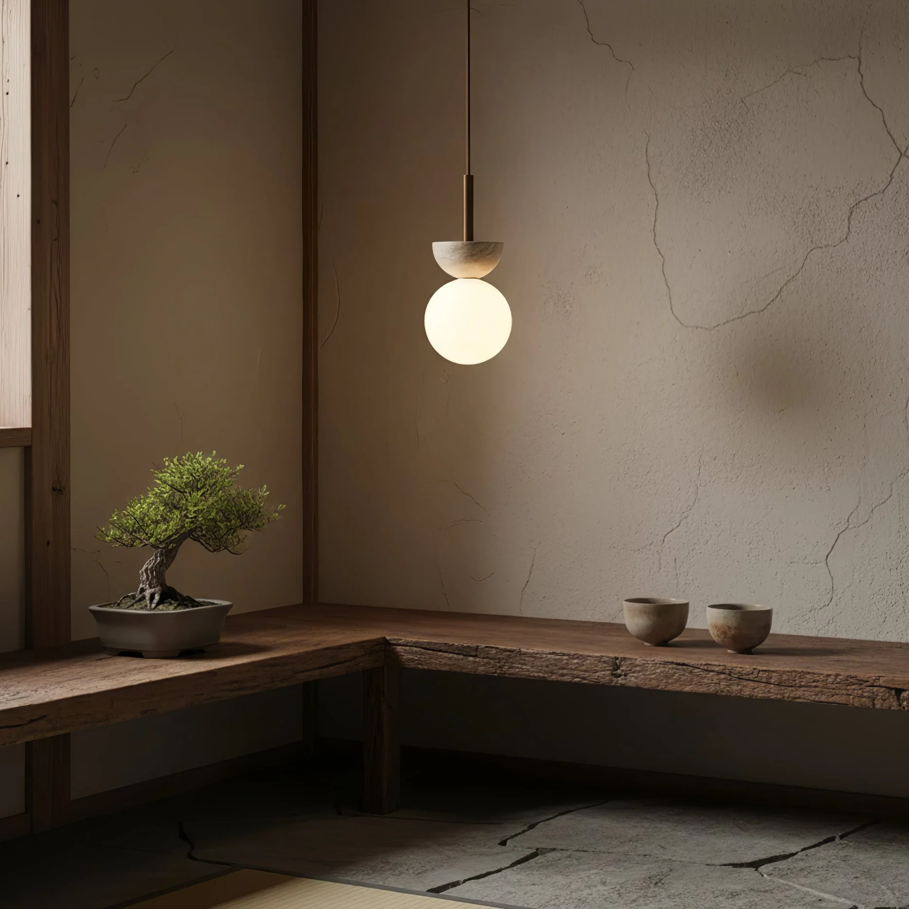 Travertine Half Duo Pendant Light - Image 3