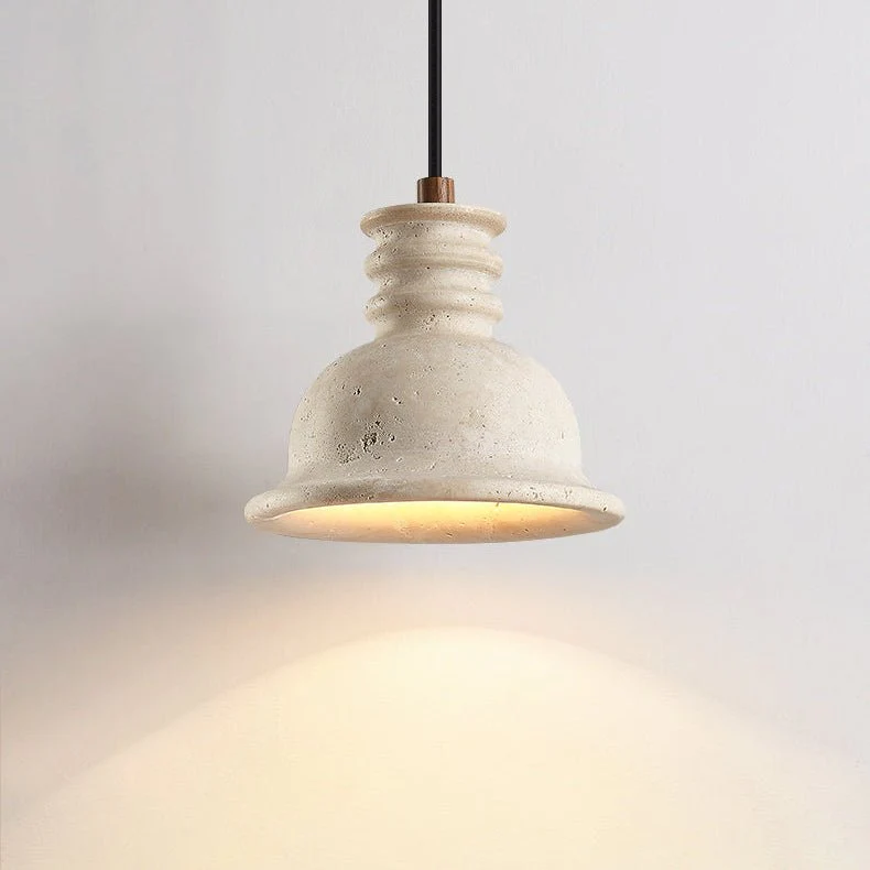 Travertine Ribbed Dome Pendant Light - Image 11