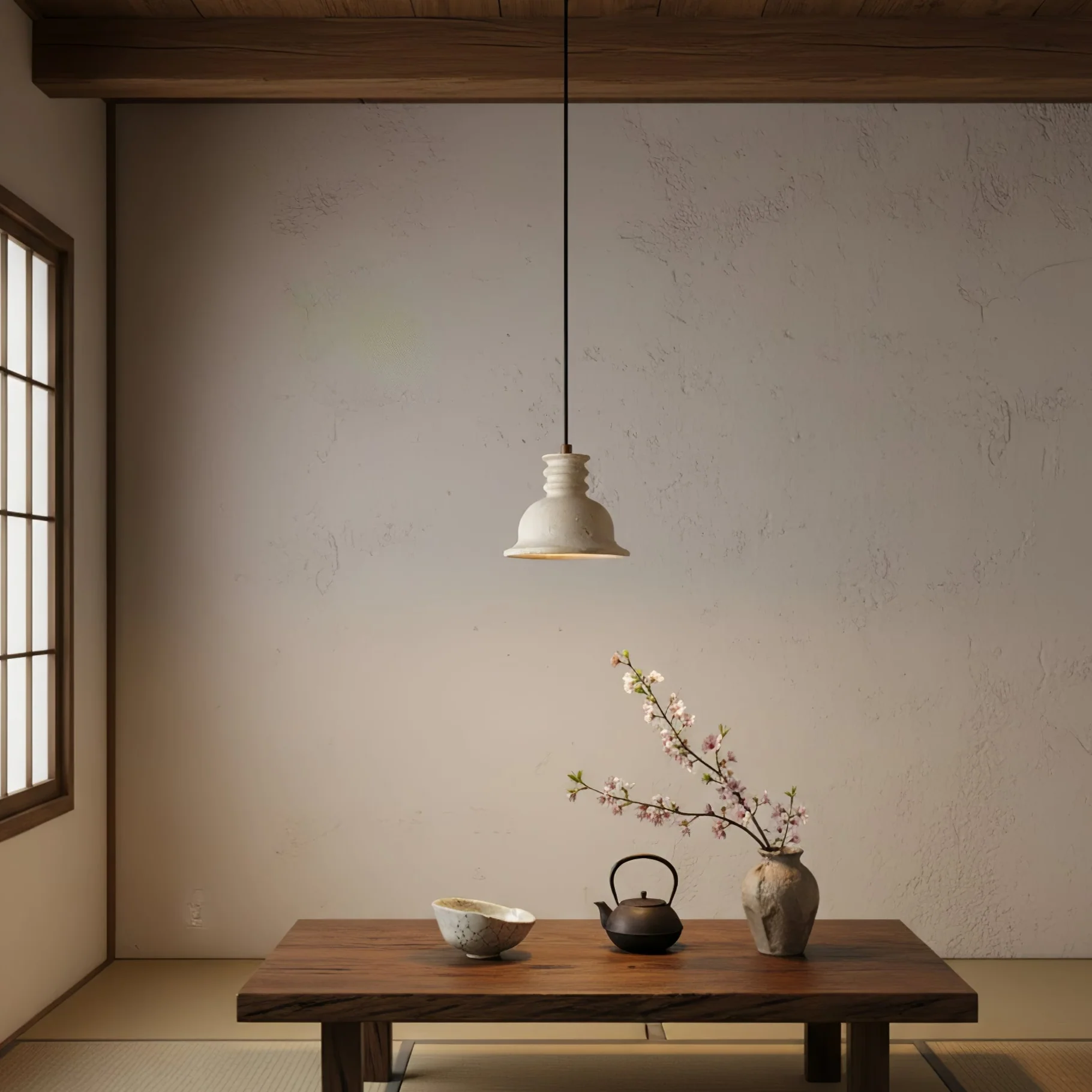 Travertine Ribbed Dome Pendant Light - Image 3