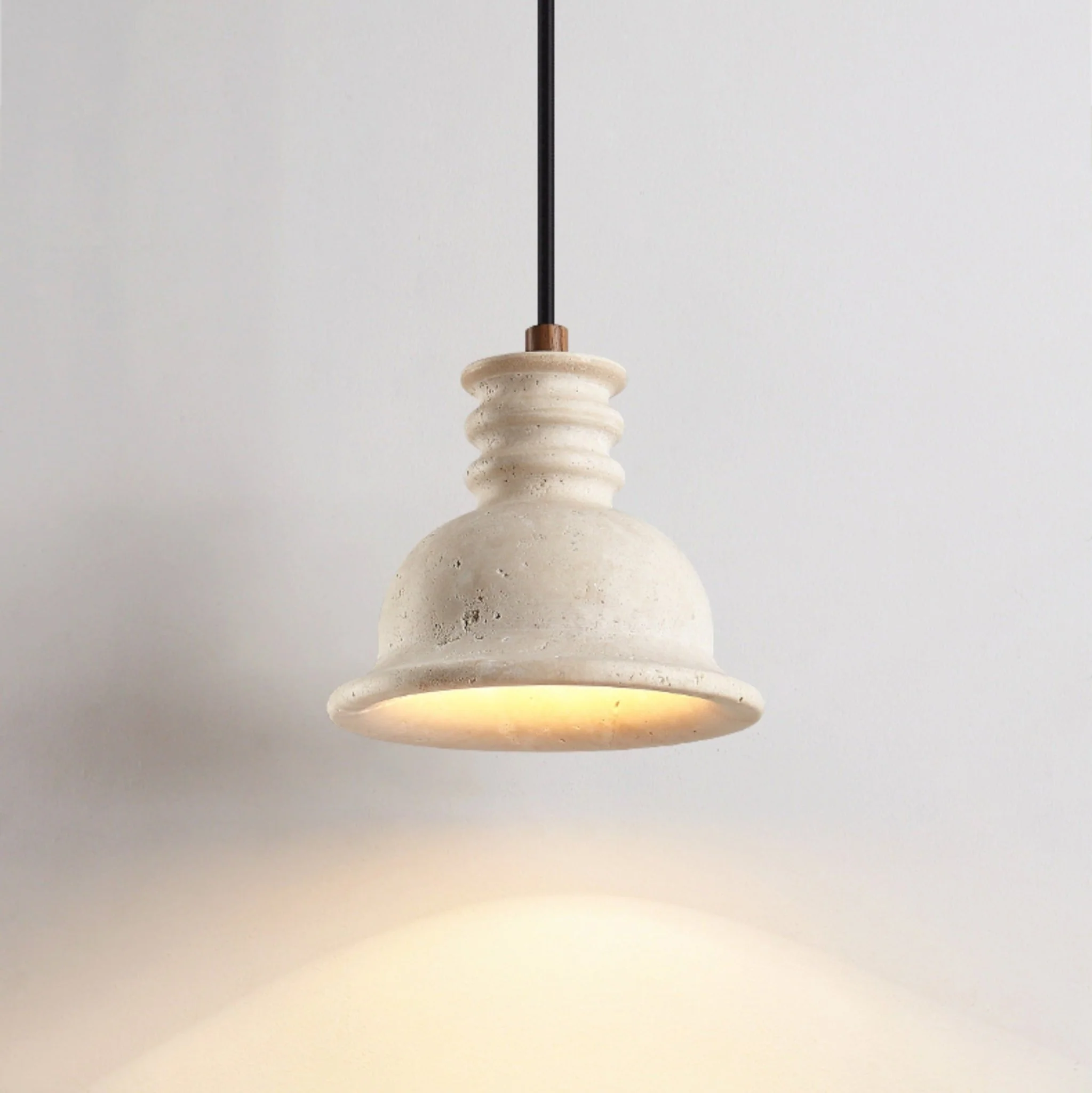 Travertine Ribbed Dome Pendant Light - Image 4