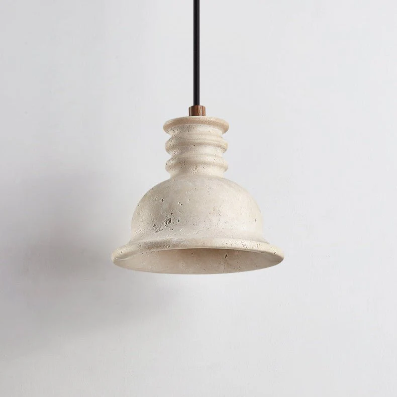 Travertine Ribbed Dome Pendant Light - Image 5