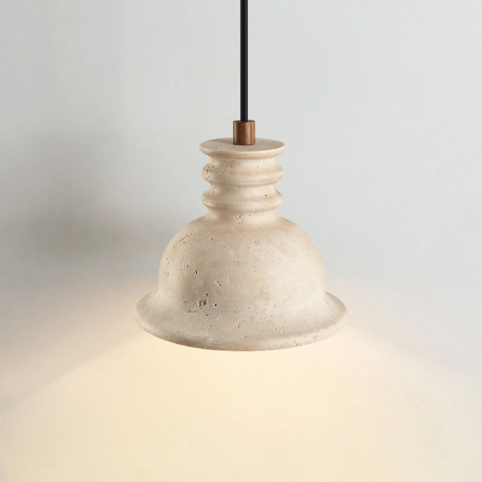 Travertine Ribbed Dome Pendant Light - Image 6