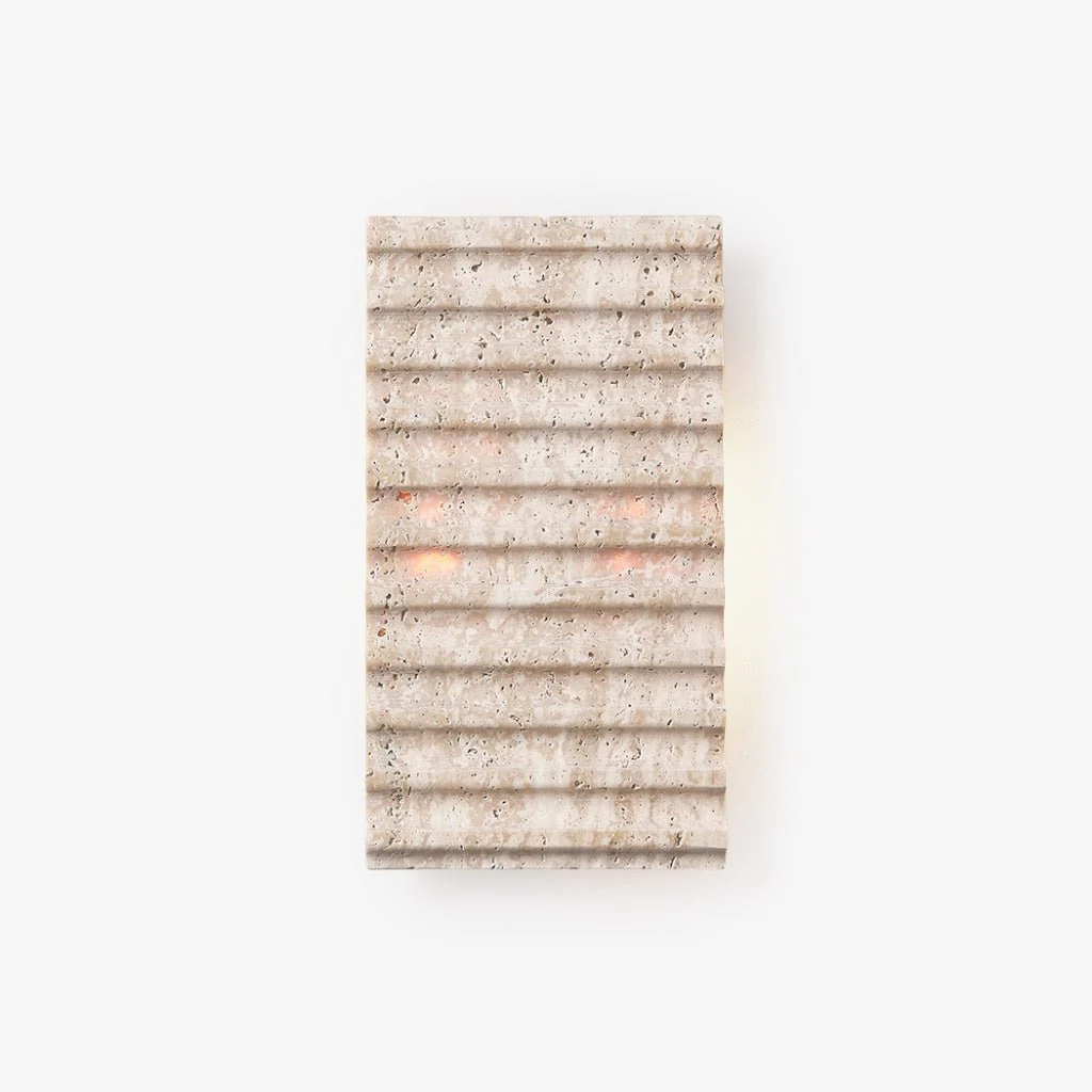 Travertine Ribbed Wall Sconce