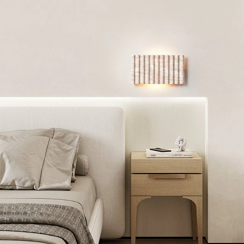 Travertine Ribbed Wall Sconce - Image 3