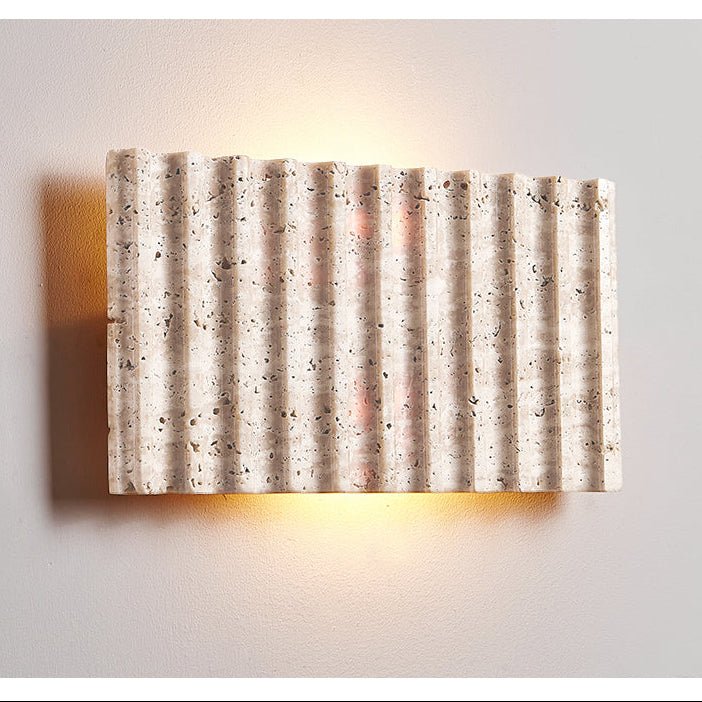Travertine Ribbed Wall Sconce - Image 7