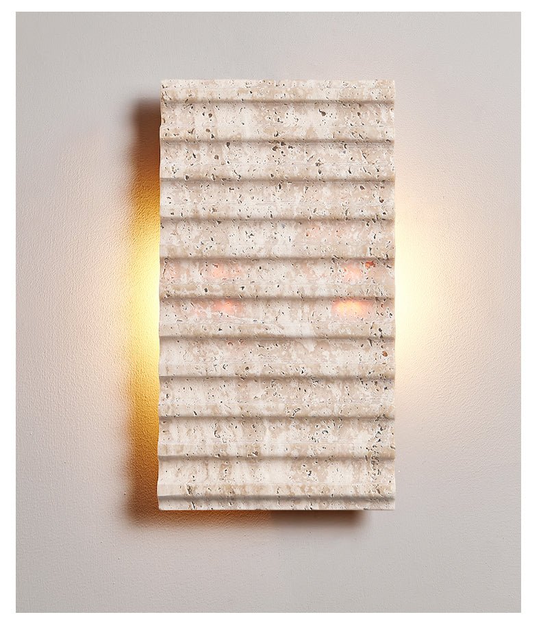 Travertine Ribbed Wall Sconce - Image 8