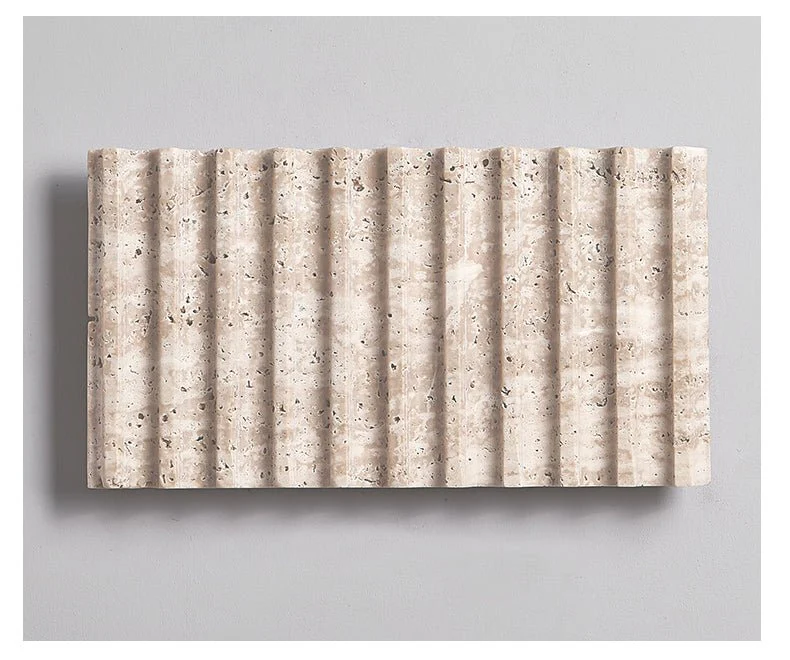 Travertine Ribbed Wall Sconce - Image 9
