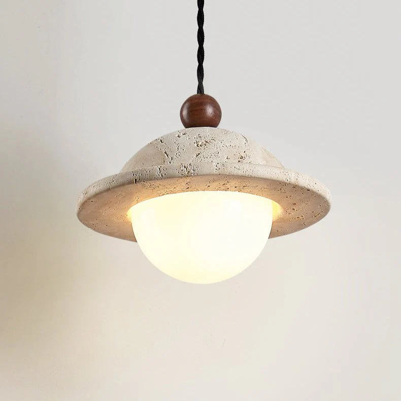 Travertine Saucer Pendant Light - Image 6