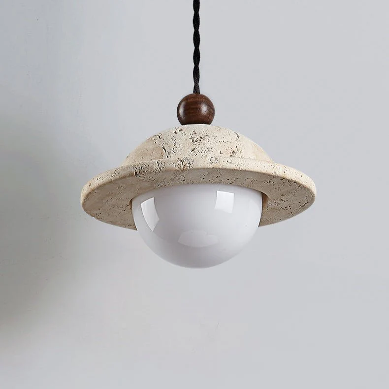 Travertine Saucer Pendant Light - Image 8
