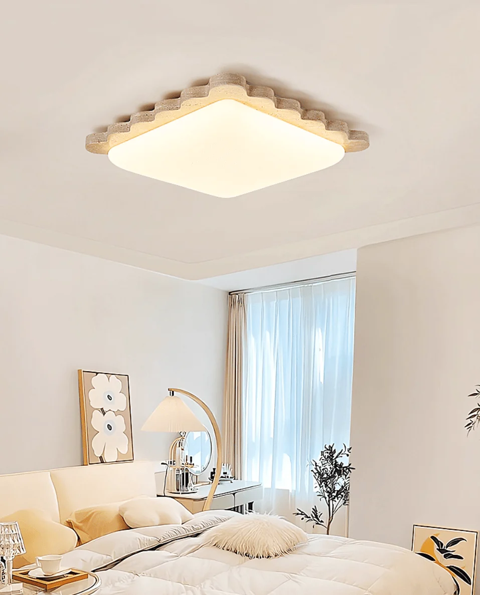 Travertine Scallop Edge Ceiling Light - Image 15