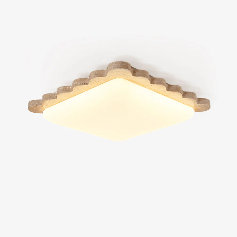 Travertine Scallop Edge Ceiling Light - Image 19