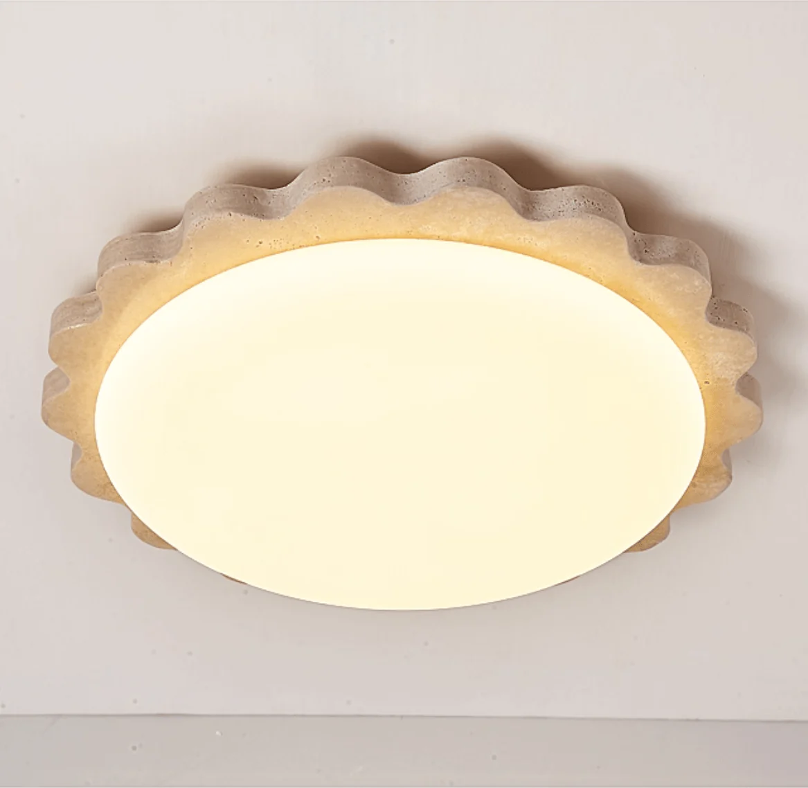 Travertine Scallop Edge Ceiling Light - Image 20