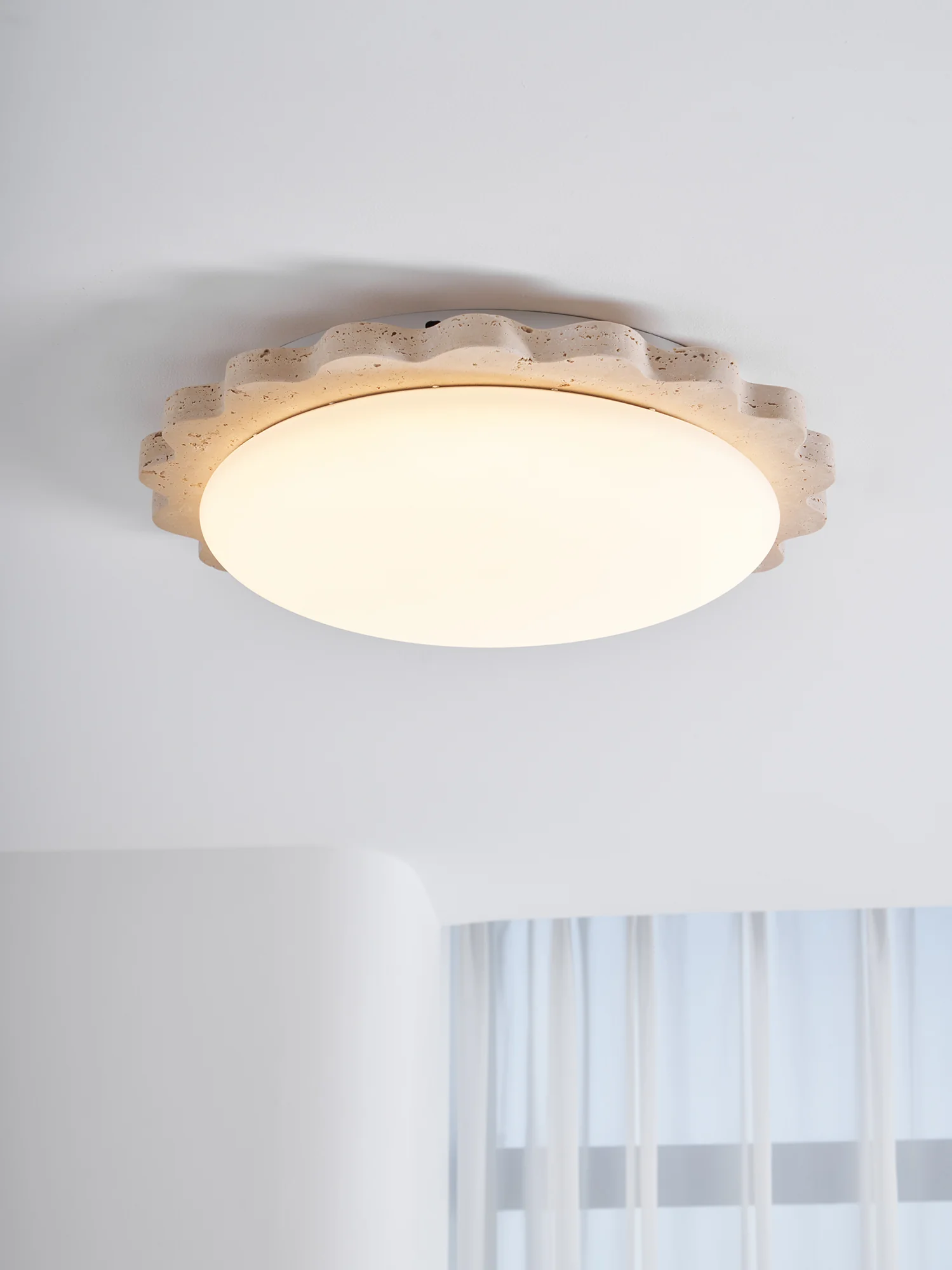 Travertine Scallop Edge Ceiling Light - Image 21