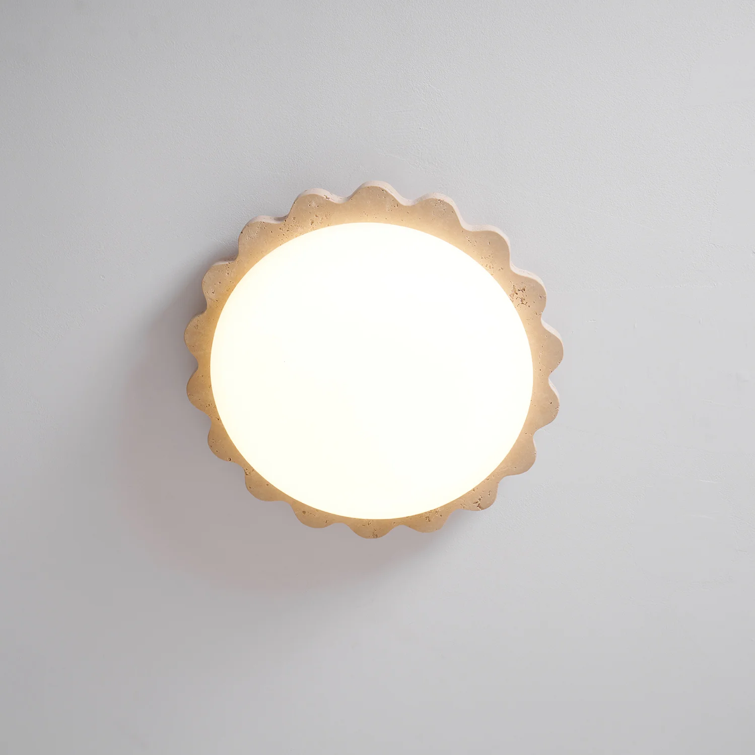 Travertine Scallop Edge Ceiling Light - Image 24