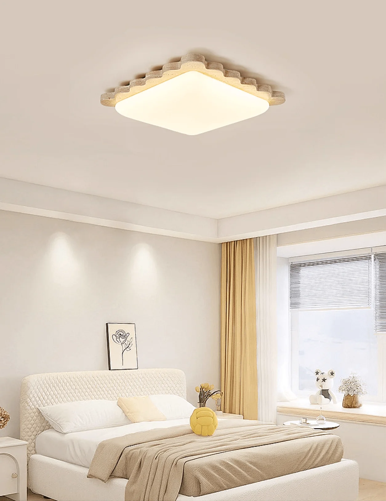 Travertine Scallop Edge Ceiling Light - Image 6