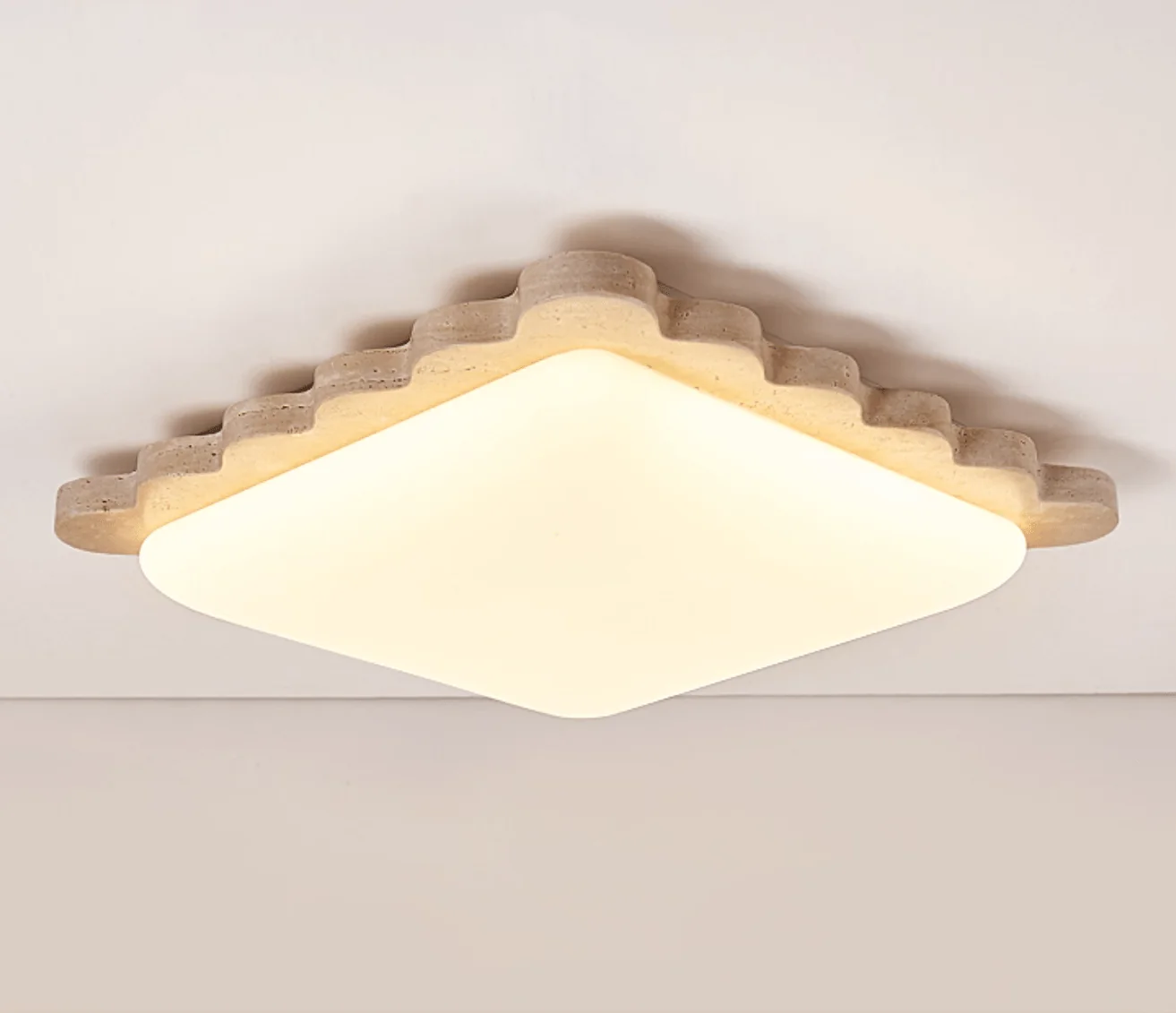 Travertine Scallop Edge Ceiling Light - Image 8