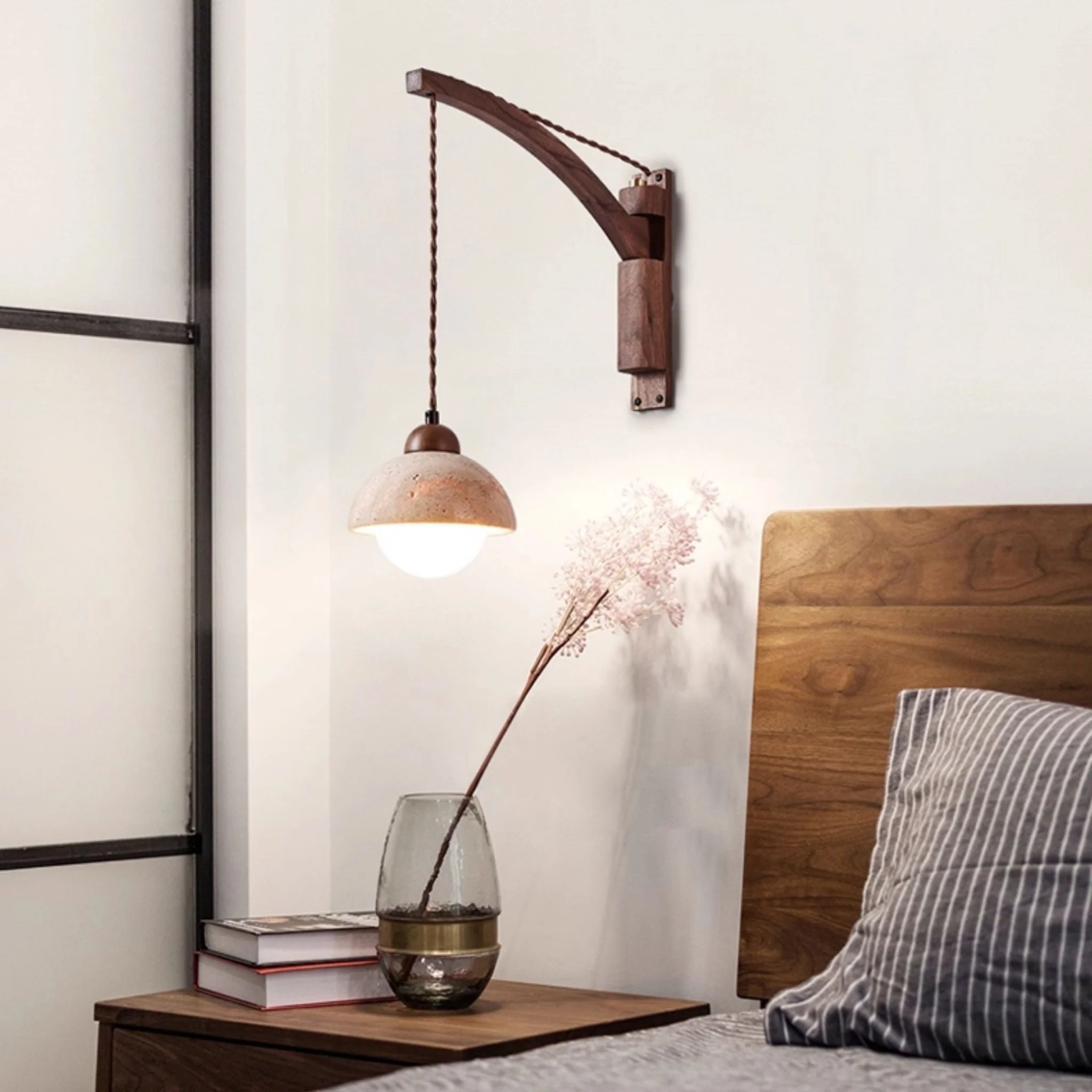 Travertine Swing Arm Wall Sconce - Image 15