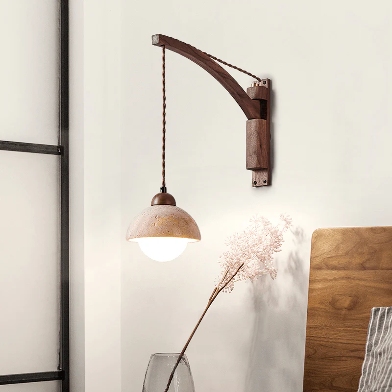 Travertine Swing Arm Wall Sconce - Image 2