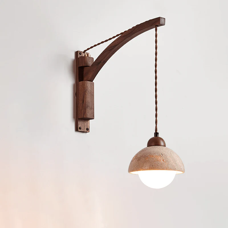 Travertine Swing Arm Wall Sconce - Image 9