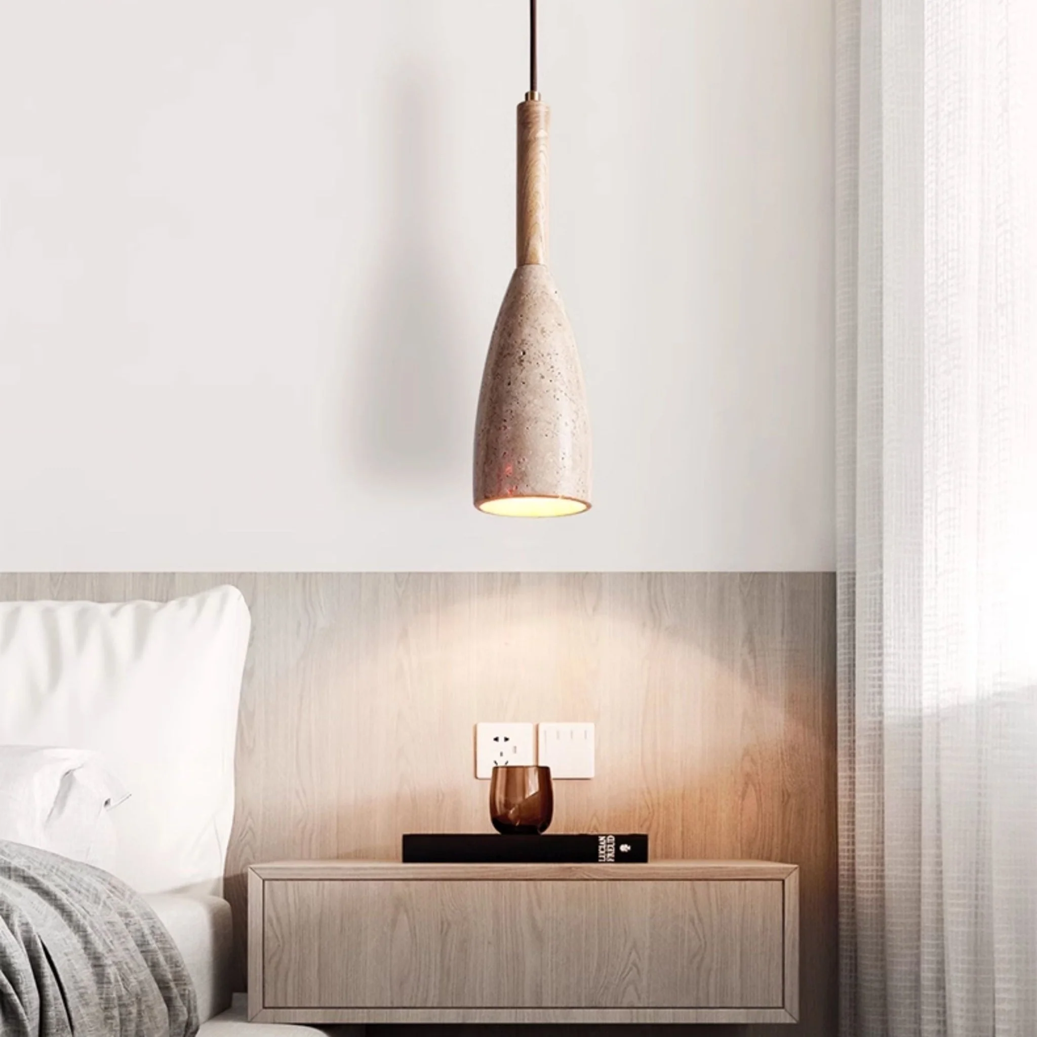 Travertine Teardrop Pendant Light - Image 6