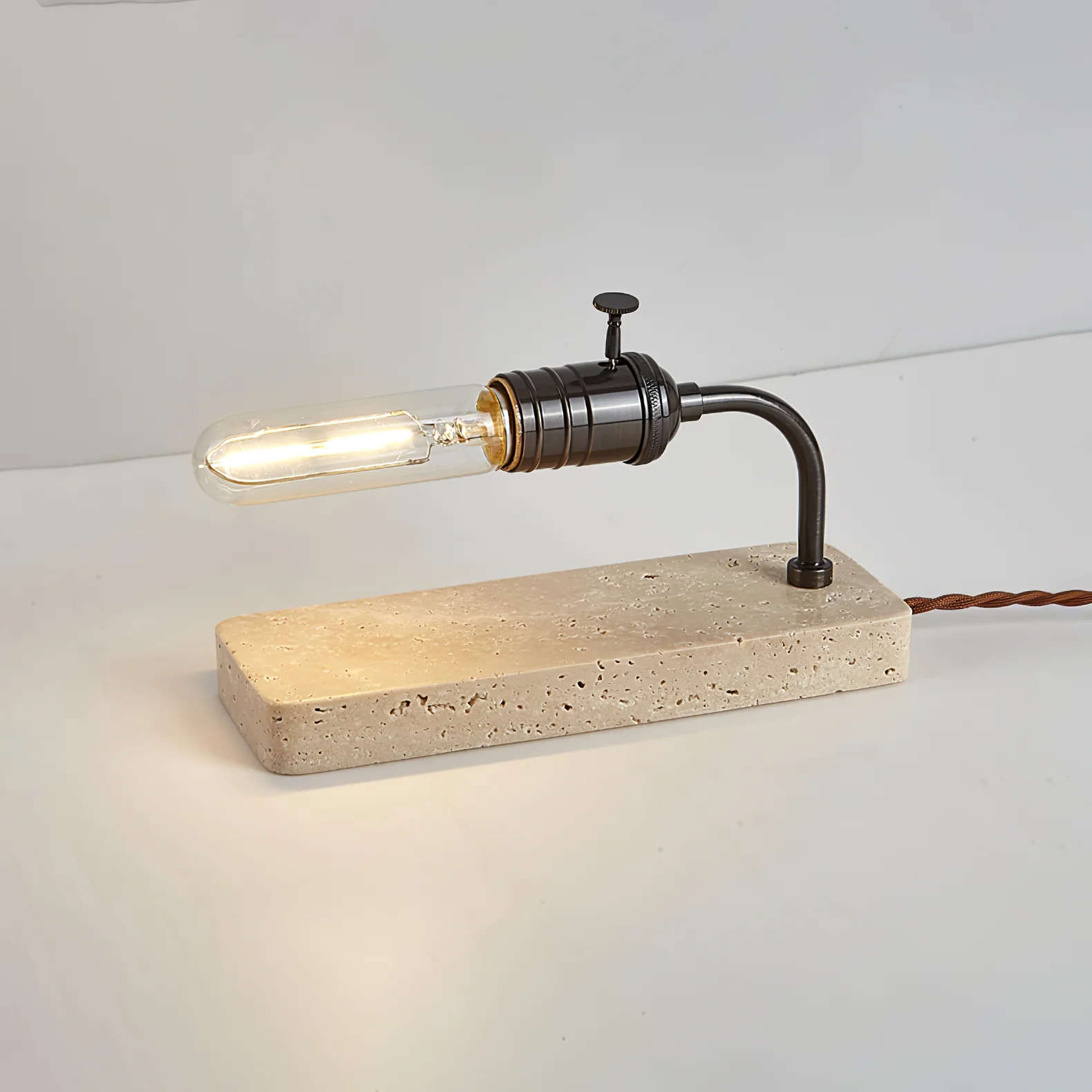Travertine Vintage Tube Table Lamp - Image 10