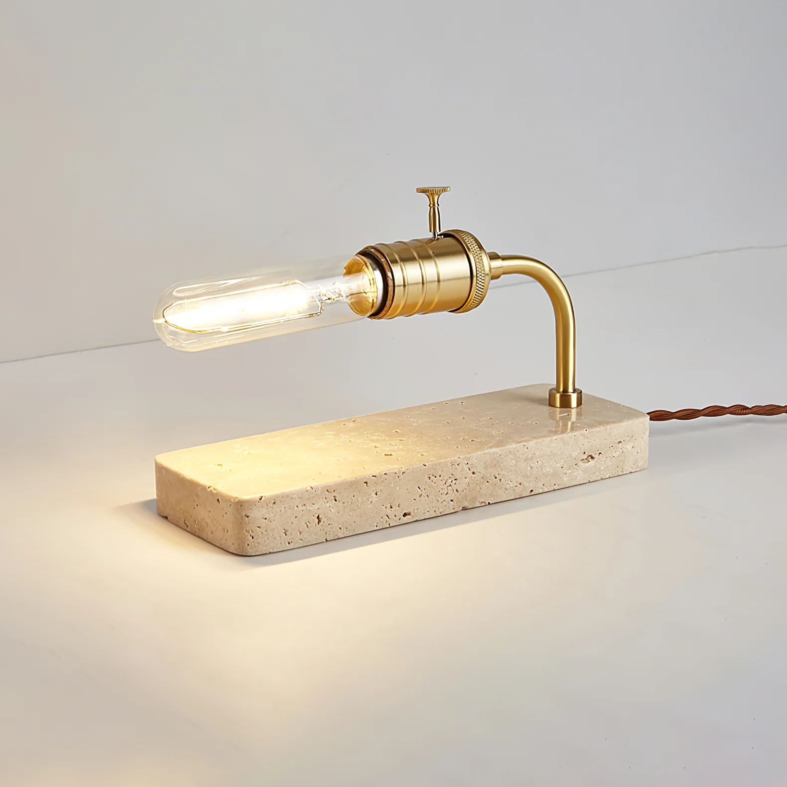 Travertine Vintage Tube Table Lamp - Image 8