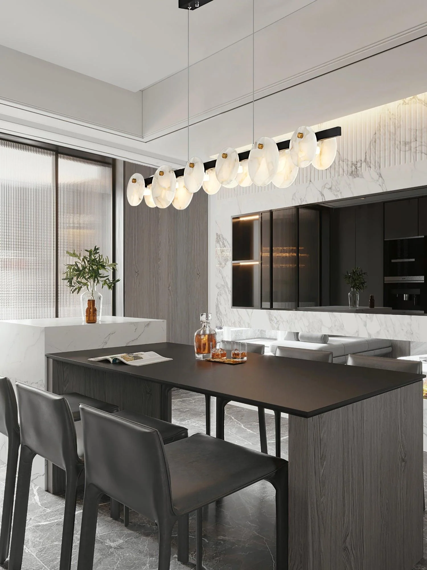 Trinidad Dining Room Alabaster Chandelier - Image 8