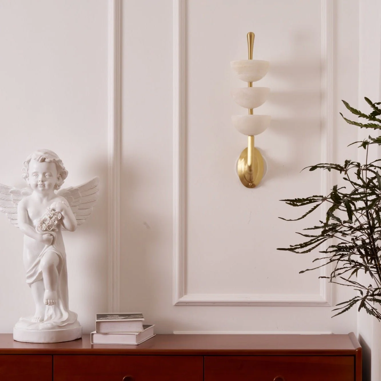 Triple Alabaster Wall Sconce - Image 10