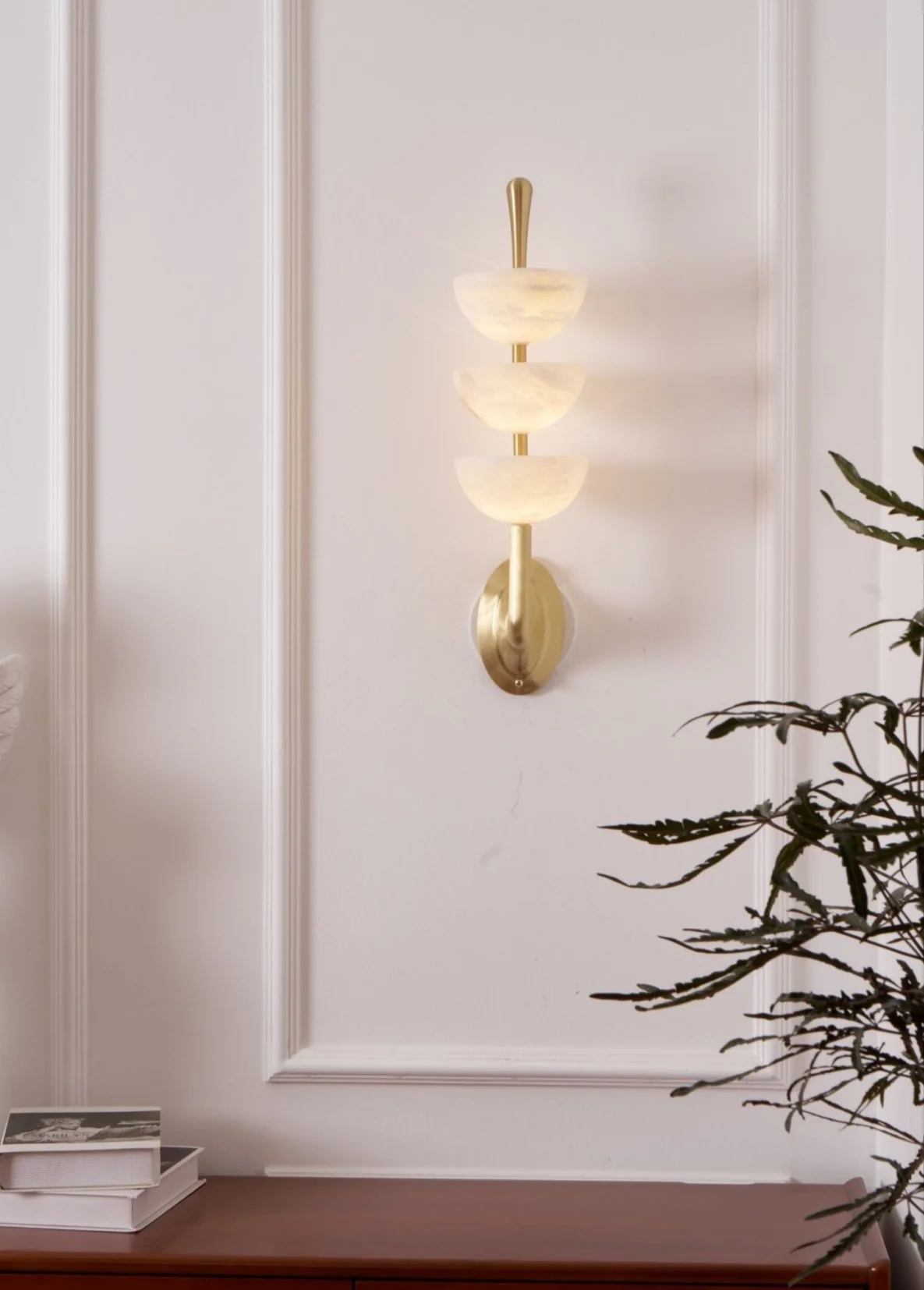Triple Alabaster Wall Sconce - Image 12