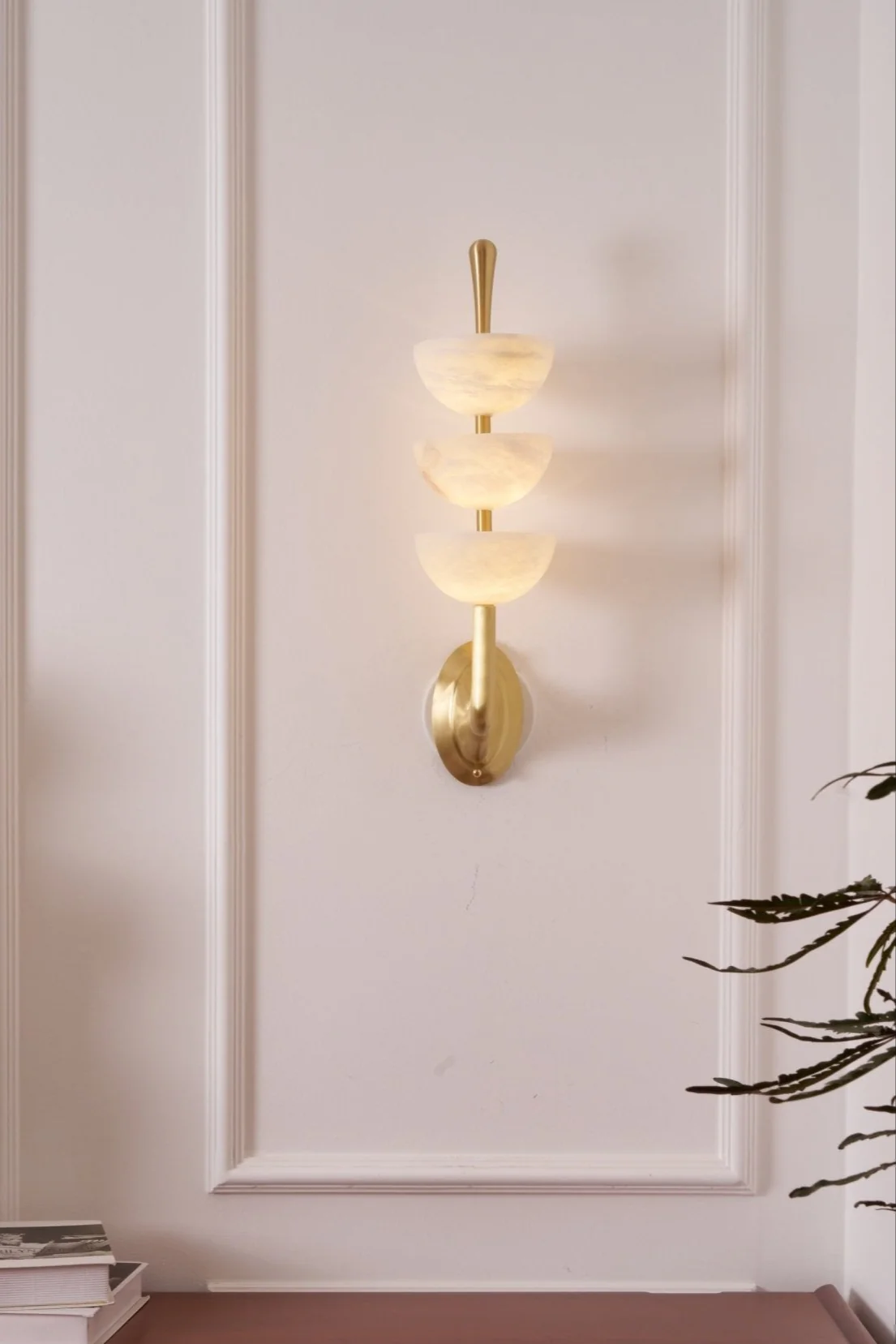 Triple Alabaster Wall Sconce - Image 13