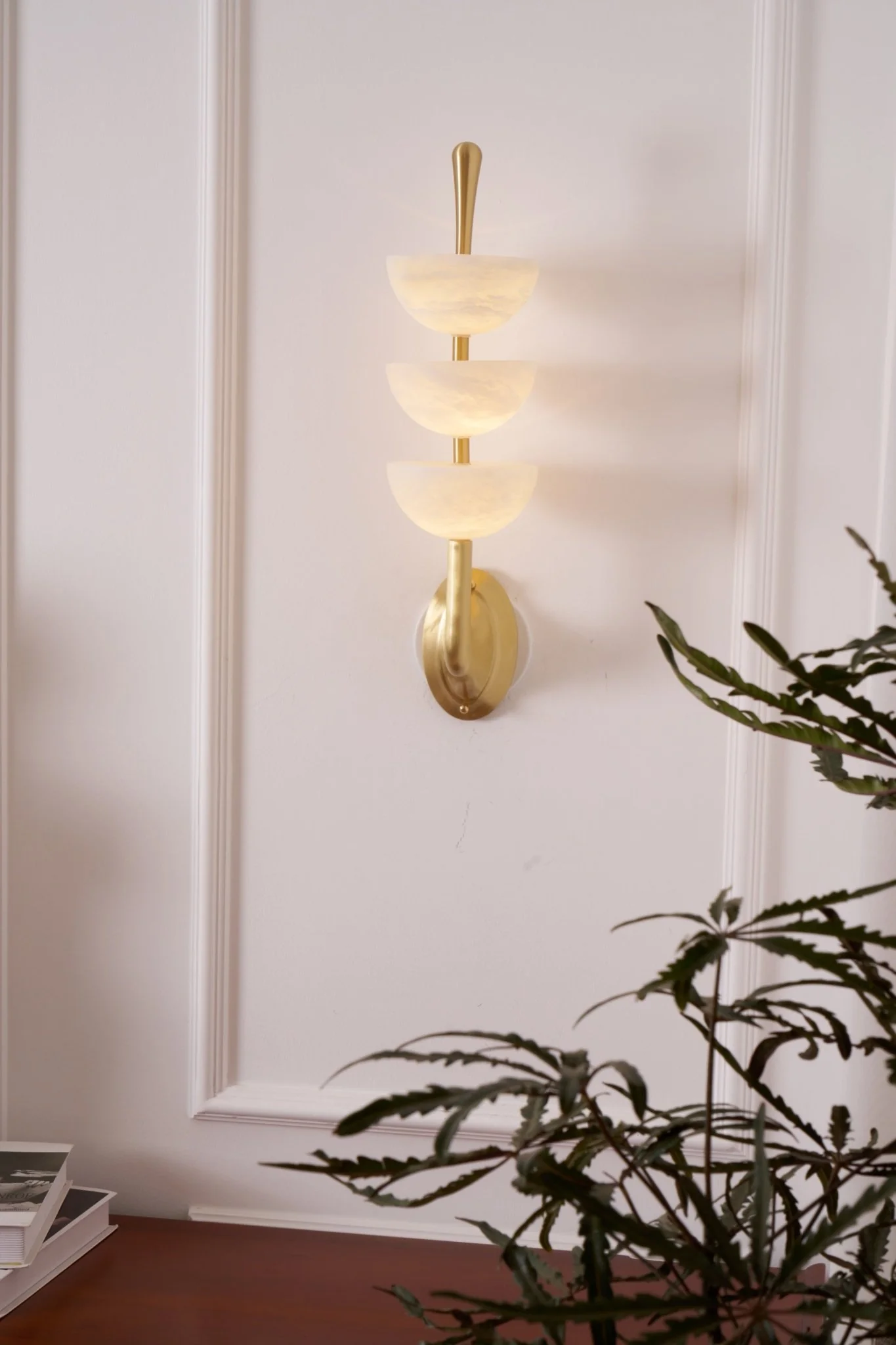 Triple Alabaster Wall Sconce - Image 14