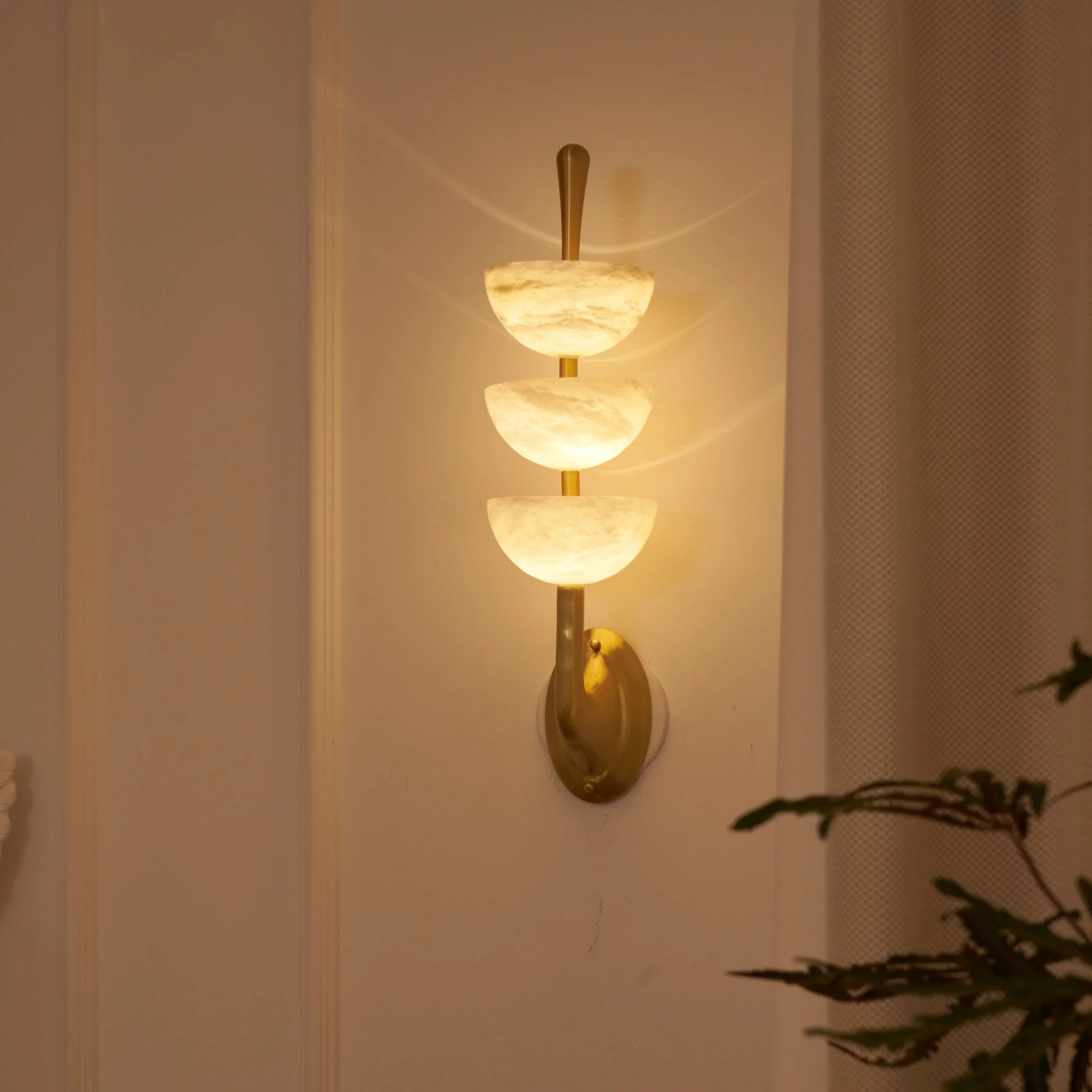 Triple Alabaster Wall Sconce - Image 15
