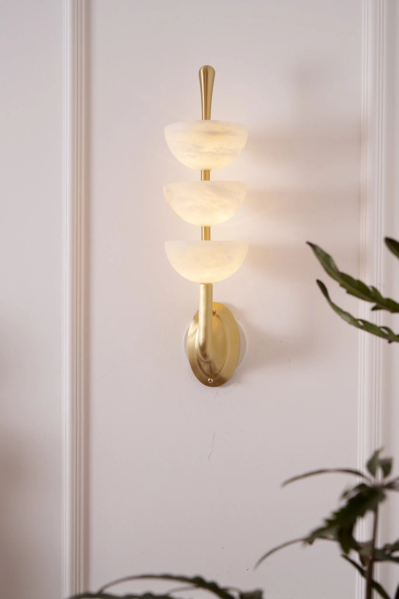 Triple Alabaster Wall Sconce - Image 16